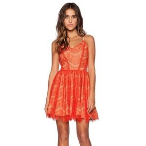 Revolve Greylin June Scallop Lace Dress in Mandarine Size Medium